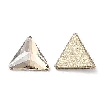 K 5 cabujones de diamantes de imitación de cristal, espalda y espalda planas, facetados, triángulo