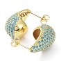 Cubic Zirconia Teardrop Stud Earrings, Brass Earrings for Woman