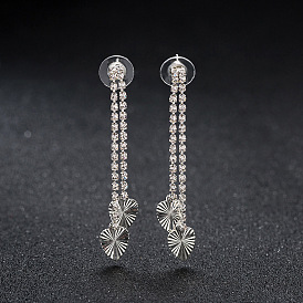 Elegant Silver Tassel Earrings - Sexy, Symmetrical, Fashionable, Slimming, E559.