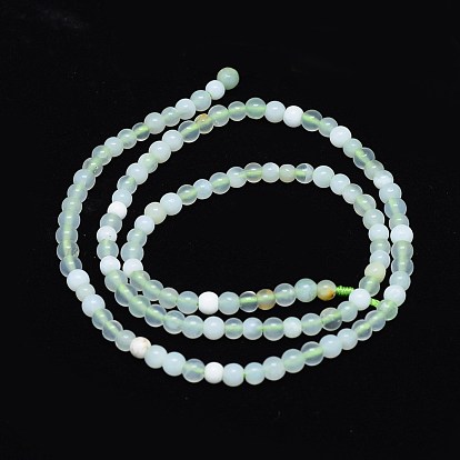 Naturel, vert opale brins de perles, ronde