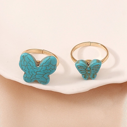 Synthetic Turquoise Open Cuff Ring