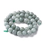 Brins de perles de jade birman imitation jade blanc naturel, ronde, teint
