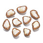 Natural Trochid Shell/Trochus Shell Beads, with Polymer Clay Rhinestone, Twist Oval, Chocolate