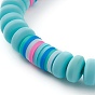 Bracelets extensibles faits à la main en pâte polymère pour enfants, perles rondes et heishi plates