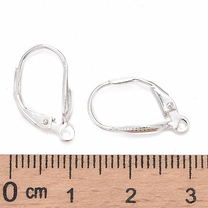 925 серьги-кольца из стерлингового серебра с рычажной спинкой., 17x10x3.5 мм, отверстие : 1 мм, штифты : 1.5 мм