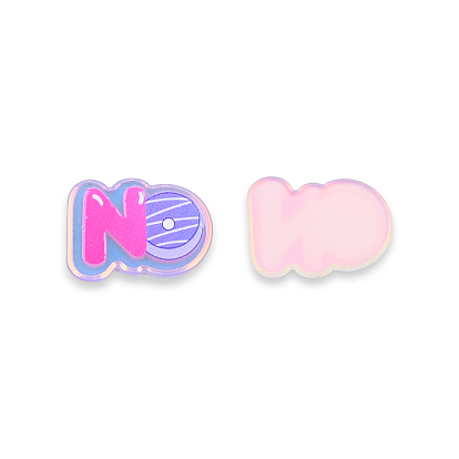 Plate Transparent Acrylic Cabochons, with Printed No