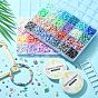 Kit para hacer pulseras heishi surfer diy, incluyendo perlas de disco de arcilla polimérica, Colgantes de esmalte de aleación de arcoíris, tréboles y mariposas