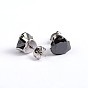 Heart 304 Stainless Steel Cubic Zirconia Stud Earrings