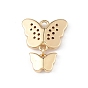 Rack Plating Brass Micro Pave Clear Cubic Zirconia Charms, Double Butterfly Charms, Long-Lasting Plated, Cadmium Free & Lead Free