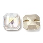K5 Glass Rhinestone Buttons, Back Plated, Faceted, Square