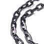 Aluminium Cable Chains, Unwelded, Flat Oval, Black