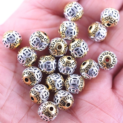 Tibetan Style Alloy Beads, Large Hole Beads, Rice & Round
