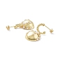 Bague en perles d'imitation en plastique ABS avec boucles d'oreilles pendantes demi-rondes, boucles d'oreilles demi-créoles en laiton pour femmes