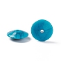 Crackle Opaque Acrylic Beads, Imitation Turquoise, Disc