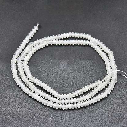 Brins de perles de pierre de lune arc-en-ciel naturel, facette, Toupie