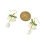 Natural Pearl & Acrylic Flower Dangle Earrings, Alloy Earrings