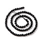 Brins de perles d'onyx noir naturel, étoile coupée en rond, facette, non teint