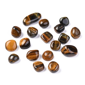 Natural Tiger Eye Beads, No Hole Beads, Nuggets, Tumbled Stone, Healing Stones for 7 Chakras Balancing, Crystal Therapy, Meditation, Reiki, Vase Filler Gems