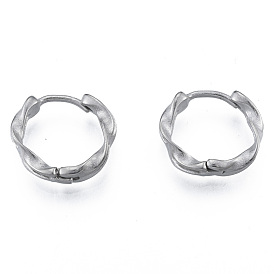 316 Surgical Stainless Steel Twist Hoop Earrings for Men Women