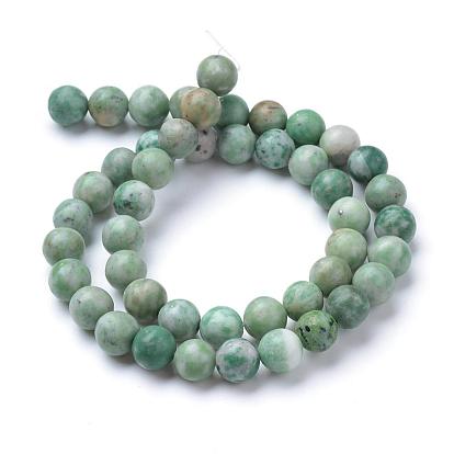 Natural Qinghai Jade Beads Strands, Round