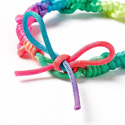 Красочный браслет из плетеного шнура из полиэстера, регулируемый браслет для женщин