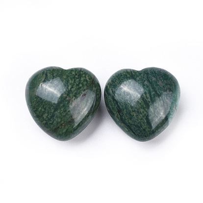 Natural African Jade Heart Love Stone, Pocket Palm Stone for Reiki Balancing