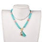 Colliers de perles de heishi en pâte polymère faits à la main, avec des pendentifs à pampilles en fil de coton et des pendentifs en coquillage cauris naturel