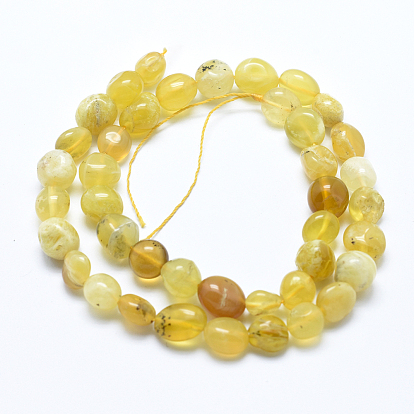 Natural Yellow Opal Beads Strands, Tumbled Stone, Nuggets