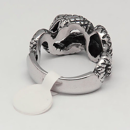 Retro personalizado 304 anillos de la serpiente del acero inoxidable para los hombres