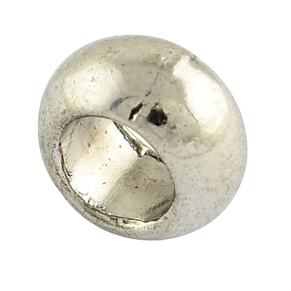 Rondelle de style tibétain perles européennes, Perles avec un grand trou   , sans cadmium et sans plomb, 5.5x9.5mm, trou: 5 mm, environ 840 pcs / 1000 g