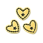 304 Stainless Steel Manual Polishing Charms, with Enamel, Heart with Star
