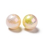 Perlas de plástico abs iridiscentes chapadas en uv, redondo con textura