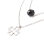 304 ожерелья нержавеющей стали, двухслойные ожерелья с фарфоровыми стеклянными бусинами и подвеской в виде креста