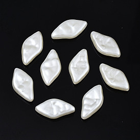 ABS Plastic Imitation Pearl Beads, Rhombus