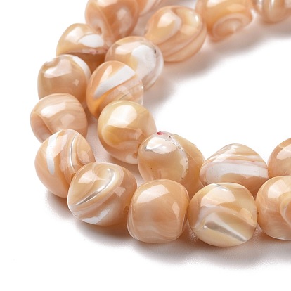 Natural Trochid Shell Beads Strands, Round