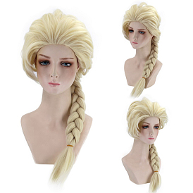 Perruques de cosplay blonde longue princesse, pour les enfants, synthétique, fibre haute température résistante à la chaleur