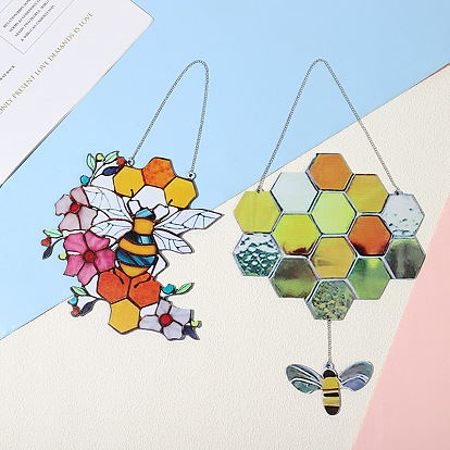 Acrylic Honeycomb Pendant Decorations, for Home Room Wall Hanging Decoration