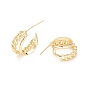 Curb Chain Shape Stud Earrings, Half Hoop Earrings, Brass Open Hoop Earrings for Women