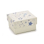 Cardboard Jewelry Boxes, with Black Sponge Mat, for Jewelry Gift Packaging, Square with Star Pattern
