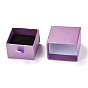Square Paper Drawer Box, with Black Sponge & Polyester Rope, for Bracelet and Rings
