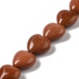 Synthetic Goldstone Beads Strands, Heart