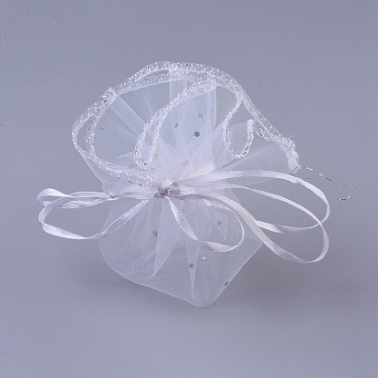 Organza Bags, with Sequins, Gift Bags, Round