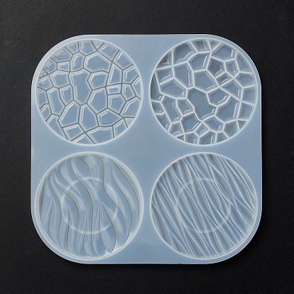 Плоские круглые силиконовые формы для коврика с водяной рябью, формы для литья смолы, для изготовления изделий из уф-смолы и эпоксидной смолы