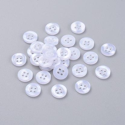 Пластиковые кнопки 4-отверстие, плоско-круглые
