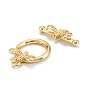 Brass Toggle Clasps, Long-Lasting Plated, Ring with Dragonfly