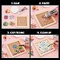 Glitter Glass Cabochons, Mosaic Tiles, for Home Decoration or DIY Crafts, Square