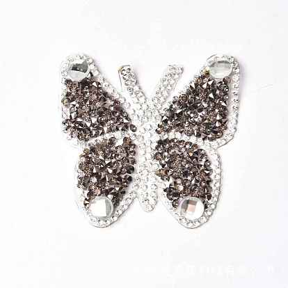 Apliques de diamantes de imitación con revisión en forma de mariposa, accesorios de vestuario