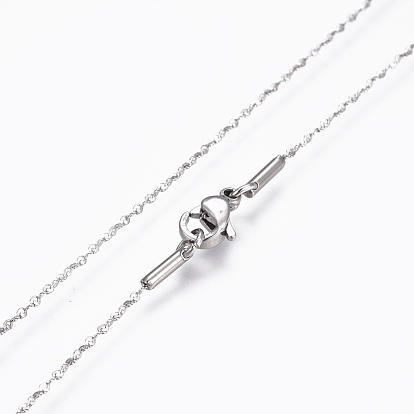 304 Stainless Steel Chain Necklaces, with 304 Stainless Steel Clasps
