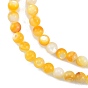 Natural Golden Yellow Shell Beads Strands, Round