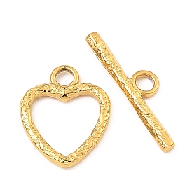 304 Stainless Steel Toggle Clasps, Textured Heart